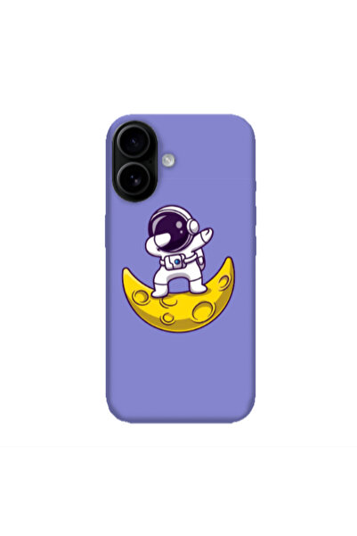 Other Apple Iphone 16 plus Astronaut on the moon Purple Colored Silicone TPU ...