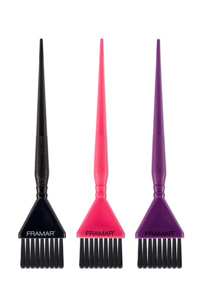 Framar Set de 3 pensule colorate pentru vopsire