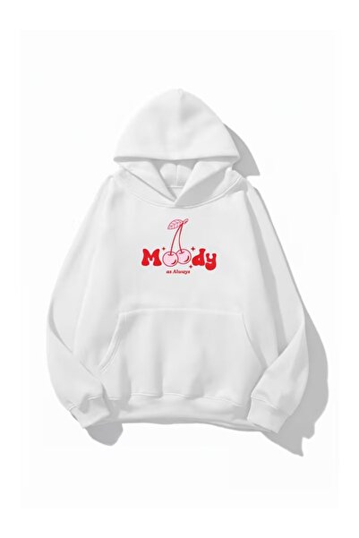 ZİYMO Women's Hooded Printed Relaxed Fit Sweatshirt
