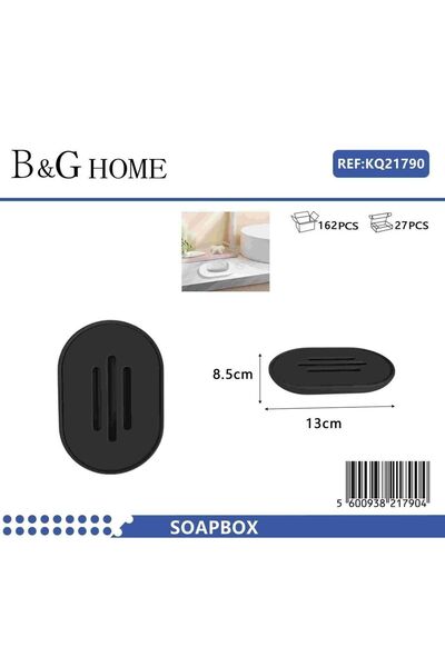 Tradesor Σαπουνοθήκες μπάνιου πλαστικές - Σετ 9pcs - Black - 21790
