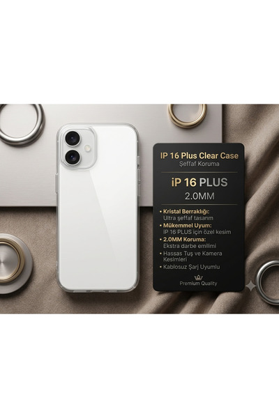 iPhone 16 plus şeffaf telefon kılıfı