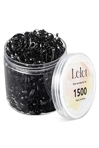 LELEE Lelet 1500 Pcs Black Mini Elastic Hair Ties – Soft Rubber Bands for Bab...