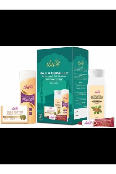 İBA Hajj & Umrah Kit, Fragrance-Free Personal Care Set with Shampoo, Body Lot...