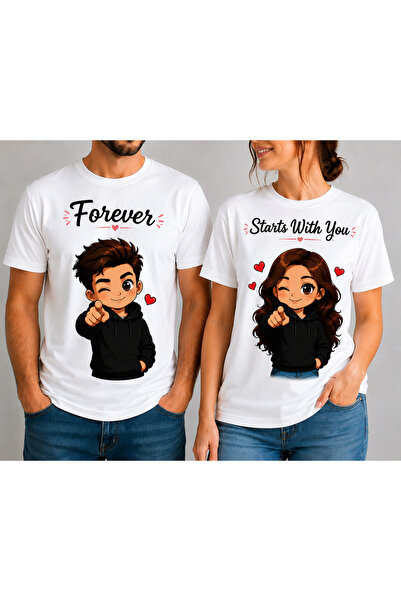 GE Set Tricouri Cuplu – Forever Starts With You