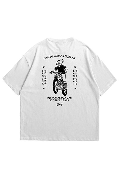 Vordevia Don'T Print It White Oversize Unisex T-Shirt Basic Comfortable Fit D...
