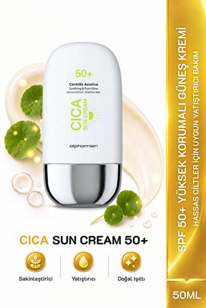 ALPHAMİEN Cica Sun Cream Centella Asiatica / Hassas Ciltlere Özel SPF50+ PA++...