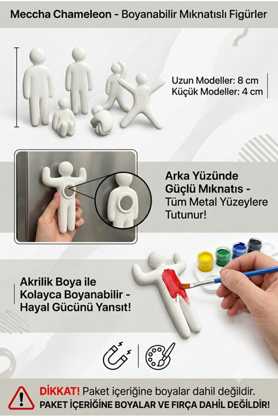 Muffy Stvdio Meccha Chameleon Arkası Mıknatıslı Boyanabilir Figürler - 8cm ve...
