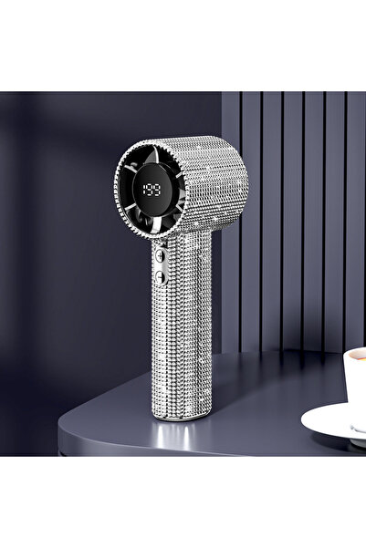 Choice1 Silver Rhinestones 199-Speed Portable Handheld Fan with Sparkling Imi...
