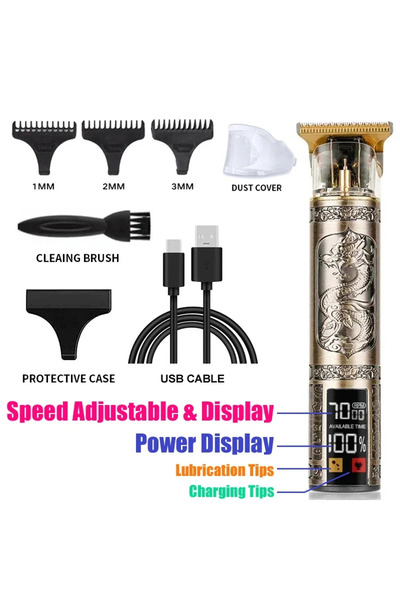 Choice3 068-PhoenixDragon Cordless Hair Clipper Vintage Trimmer portable USB ...