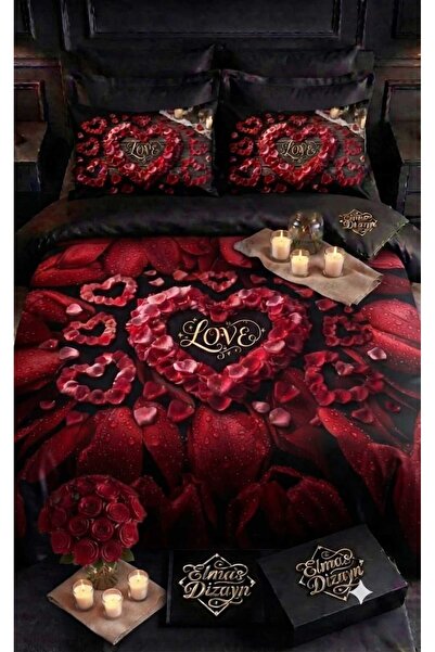 Elmas Dizayn Special Design Brand Double Duvet Cover Set Organic Satin & Cott...