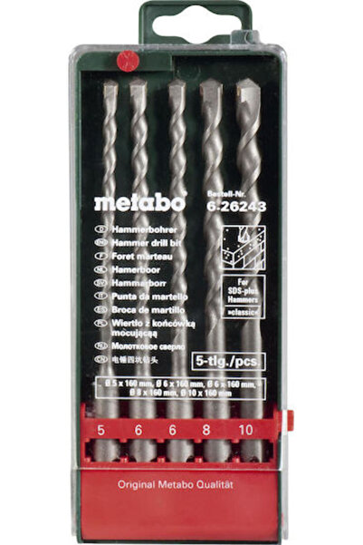 Metabo Set de 5 burghie din carbură cu coadă SDS Plus pentru zidărie Cod: 626...