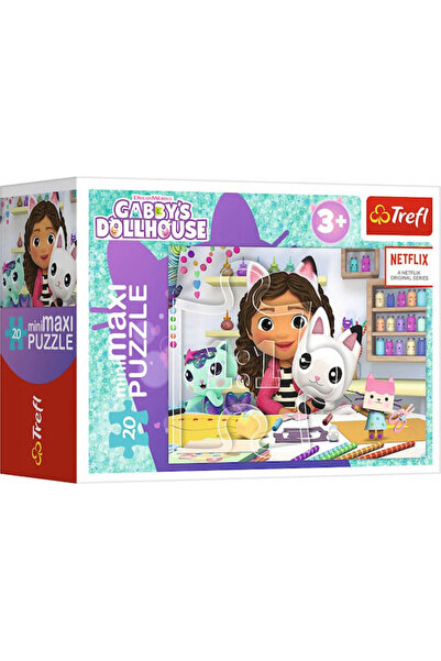 Trefl Puzzle pentru copii Căsuța lui Gabi cu pisici, pentru 3+ ani, 20 piese
