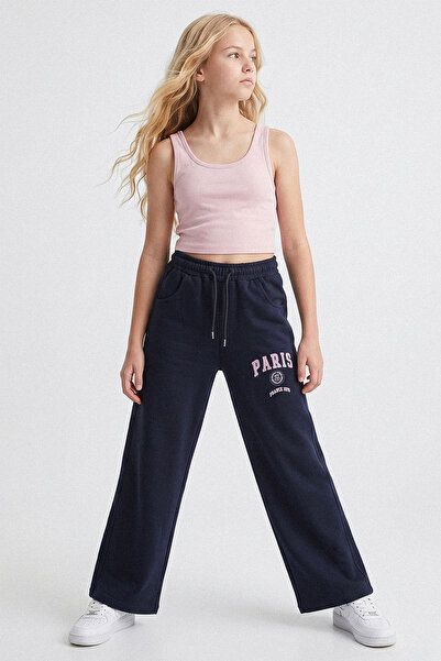 kinderos Paris Printed Wide Leg Girls' Sweatpants - 26Y 26086