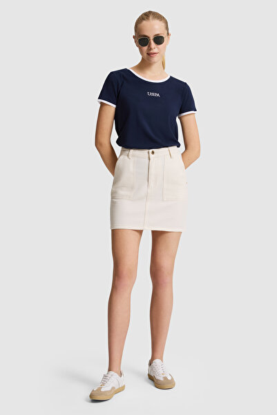 U.S. Polo Assn. Kadın Krem Dokuma Etek 50322002-VR256
