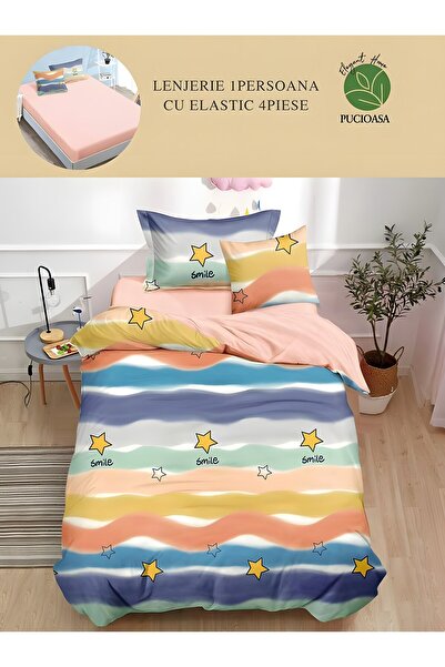 naniland.ro Duvet Cover Set 1 Person 4 Pieces With Stretchy 155x200 cm