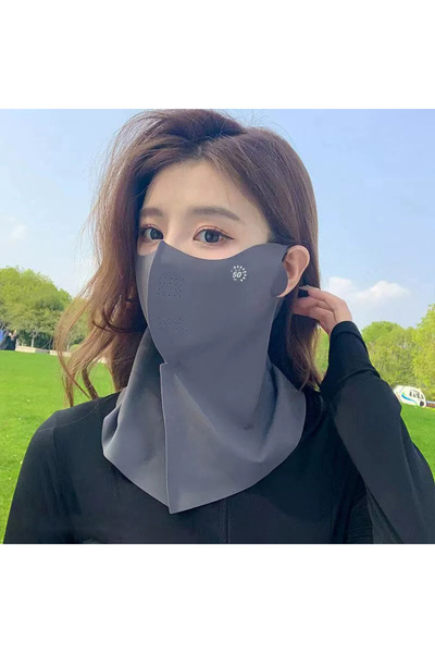 Choice1 Deep Grey Women Sunscreen Veil Summer Neck Face Mask UV Protection Br...