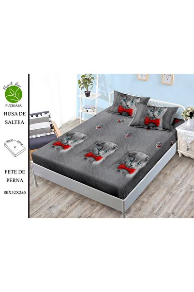 naniland.ro Husă de Pat Finet 2 Persoane 3 Piese cu Elastic 180x200 cm, Model...