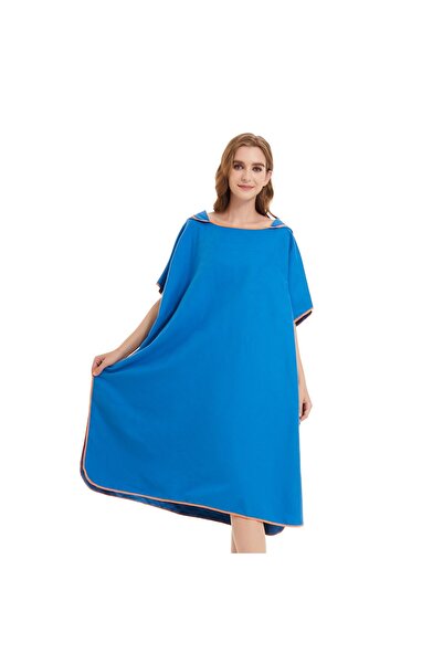 Choice1 90x110cm Sky Blue Surf Poncho Towel Poncho Quick-Dry Towel Hoodie Mic...