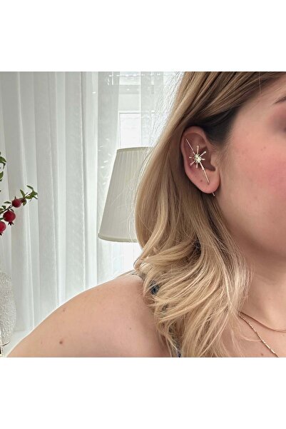 Alice İsstanbul Gold Crystal Stone Earcuff Earrings