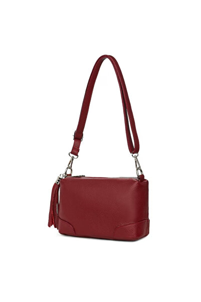 matis atelier Geantă crossbody de damă din piele Altera - Roșu