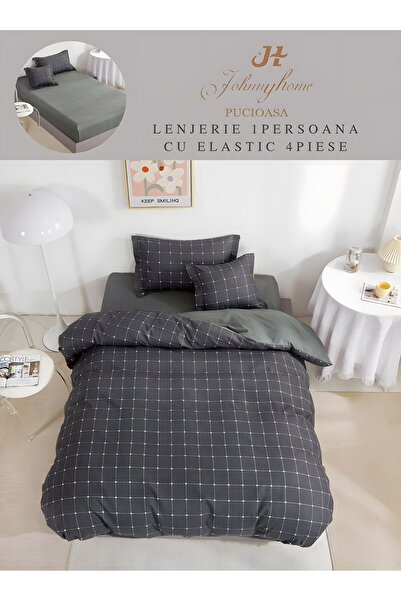 naniland.ro Duvet Cover Set 1 Person 4 Pieces with Stretchy 155x200 cm, Model...