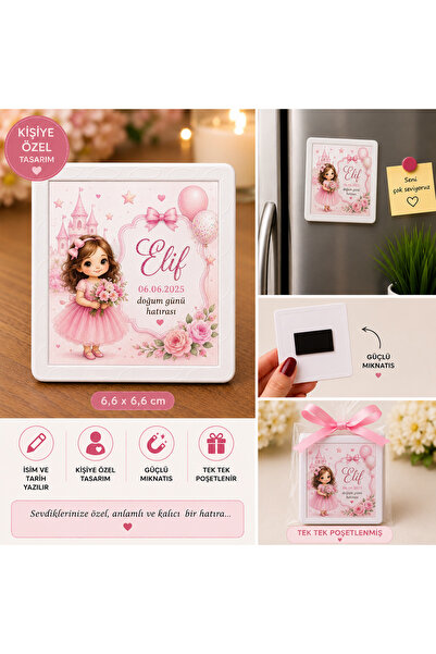 Sultan magnet hediyelik Kişiye Özel Doğum Günü Magneti 6,6x6,6 cm – İsim ve T...