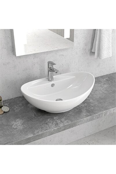 Karag LT 3073 Νιπτήρας Επικαθήμενος Λευκό Πορσελάνη