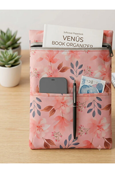 Moserini Yaprak desenli, Cepli, Kitap Çantası/Kılıfı Çok Amaçlı Çanta, Organi...
