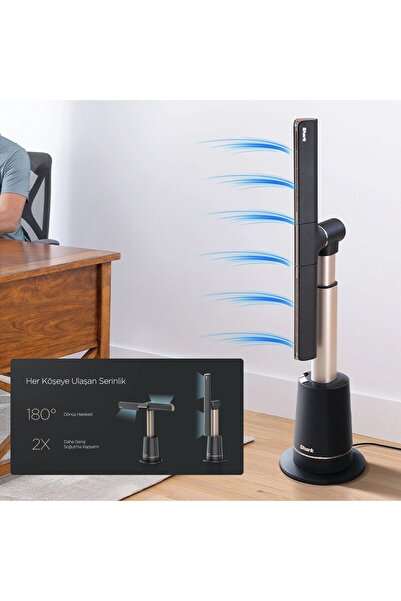 Shark Çok Yönlü Yüksek Hızlı Fan & Vantilatör Siyah Gold, 90 W, 10 Hız, 180° ...