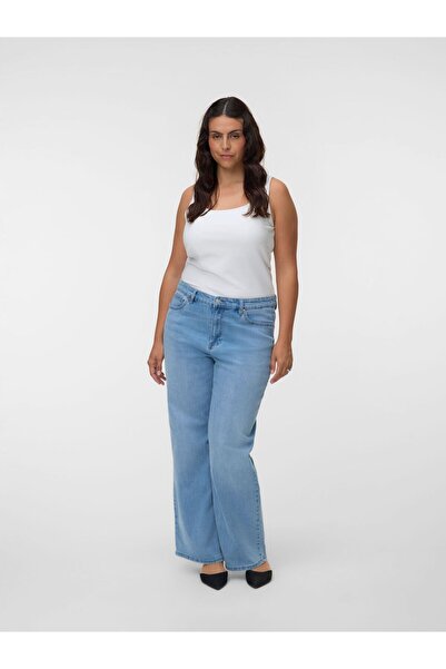 Veromoda Curve Weit geschnitten VMCOLIVIA Hohe Taille Gerade geschnitten Jeans