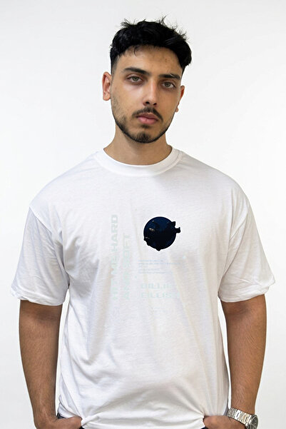 Anetos Billie Eilish_123 Design Printed Oversize White T-Shirt