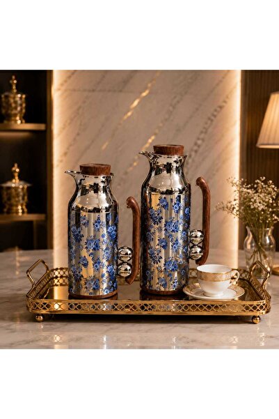 laverahome طقم ترامس فاخر ستانلس ستيل – سعة 1+1 لتر – (هـ) |