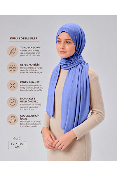 Sonbaharmoda Момичешки шал от пениран памук, вискоза и ликра, 60x150 см, за 1...