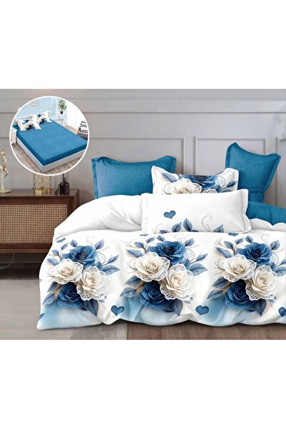 CHIRASO Bed Linen Set, 6 Pieces, Stretchy Sheet 180x200, Duvet Cover 200x230c...