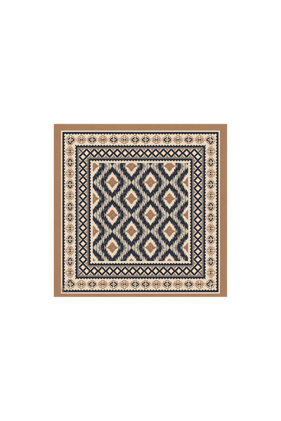 SILVOURA Satin Square Hair and Neck Scarf 55cm Anatolian Rhythm Patterned Ver...