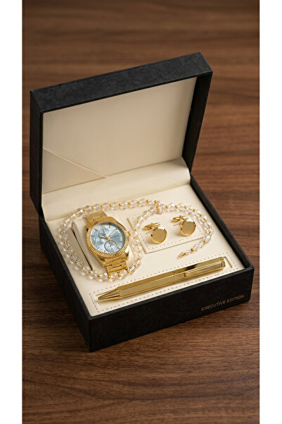 Retro Luxury Men's Gift Set – Watch, Pen, Cufflinks, and Prayer Beads | Unpar...