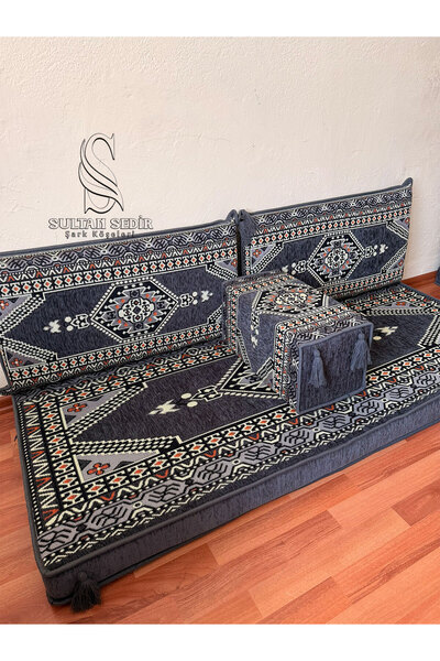 Sultan Sedir Anadolu Füme - Kilim Şark Köşesi, Yer Minderi Takımı – 165x70x10...