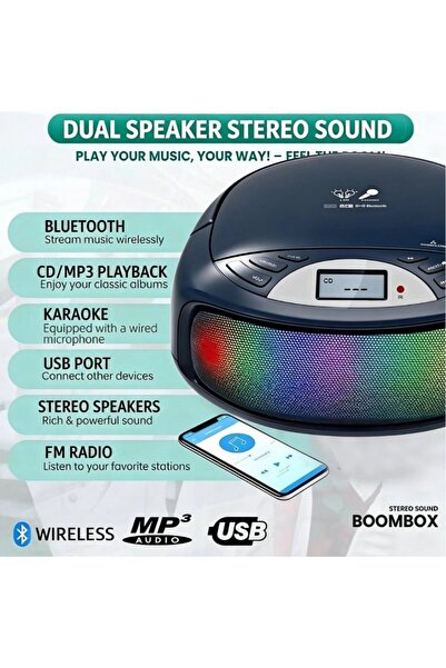 Tradesor CD Player με Bluetooth & μικρόφωνο Karaoke - CD-P3032 - 730328