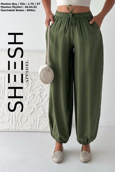 SHEESH APPAREL Flowy Viscose Linen Blend Shalwar Trousers