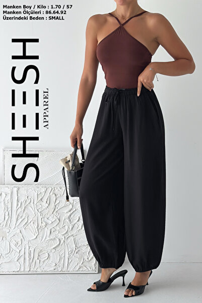 SHEESH APPAREL Flowy Viscose Linen Blend Shalwar Pantalon