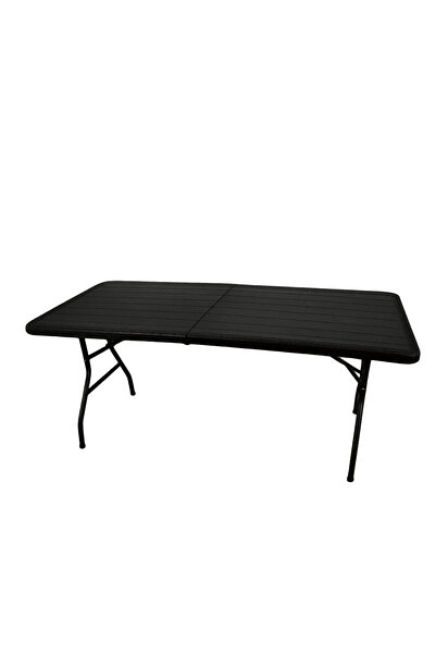 China Garden Table Foldable Plastic 180X74X74Cm Black