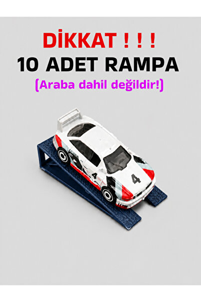 Tech Trade 1:64 Ölçek Araba Rampası - Lacivert - Lastik İzli - 10 Adet