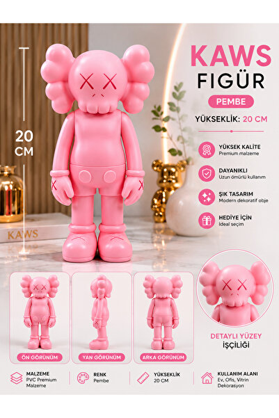Atak Hediyelik Kaws Dekoratif Figür-pembe 20 cm popart