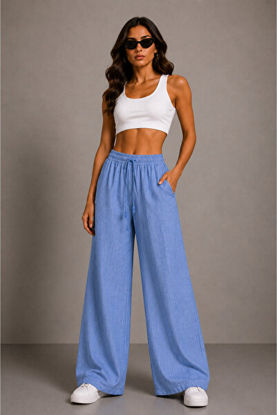 M&N Linen Blended Loose Cut Trousers