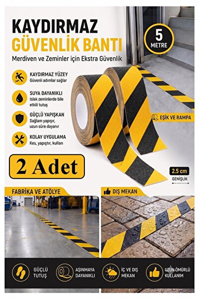 Artmaster Traka protiv klizanja za stepenice žuta crna 50 mm 2 komada Mas sig...