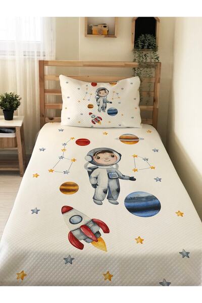 milbaygrup Astronaut Patterned Baby and Kids Printed Single Pique Set 160 X 2...