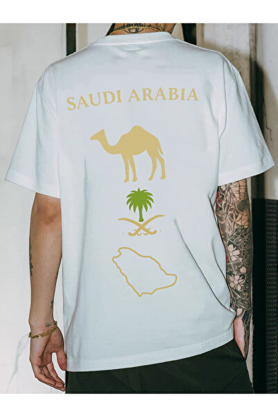 SAUDI Men and Women's 100% Cotton T-Shirt - Oversized Crew Neck Short Sleeve ...