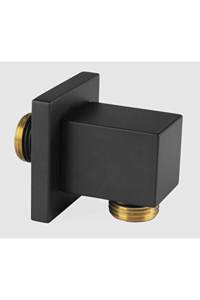 FERRO SHOWER BEND PKN13BL Γωνιακή Τετράγωνη σύνδεση για σπιράλ τηλεφώνου Μαύρ...