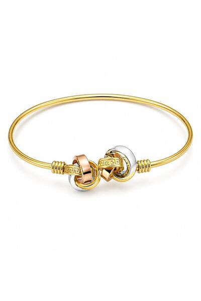 Sembol Gold 14 Ayar Üç Renk Düğüm Kelepçe Altın Bileklik 3,30 Gram 6,0 cm