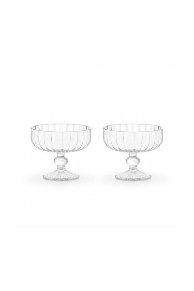 Ginza Elegant Glass Serving Set - 2 Pieces, with base, for hospitality table